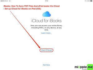 iBooks Syncs PDF Files And ePub books Via iCloud_03_set up iCloud for iBooks on iOS iPad
