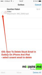iOS_delete stuck email in outbook on iPhone and iPad_03_select unsent email to delete