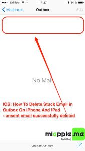 iOS_delete stuck email in outbook on iPhone and iPad_05_unsent email successfully deleted