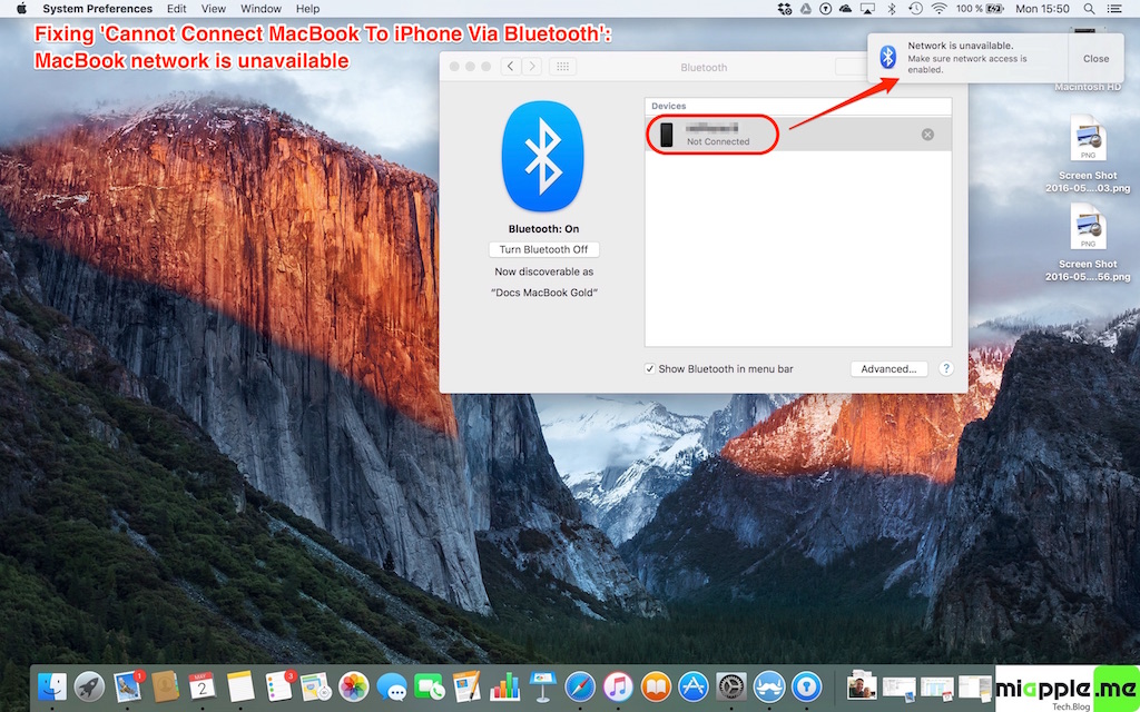 can i connect my iphone to my macbook through bluetooth