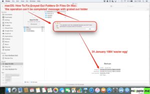 macOS: fixing grayed out folders_01_the operation can't be completed