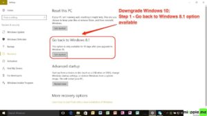 Downgrade Windows 10_01_go back to Windows 8.1 option avalaible