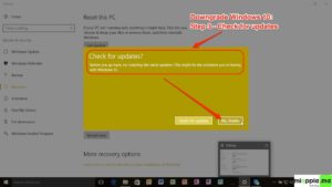 Downgrade Windows 10_03_check for updates option