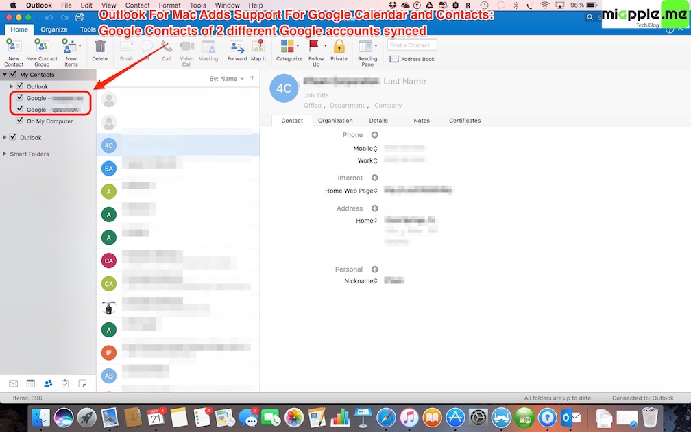 sync google account with outlook 2017 for mac