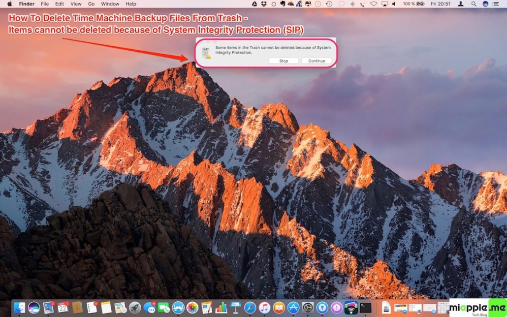 macOS_cannot trash deleted TM Backup_01_System Integrity Protection