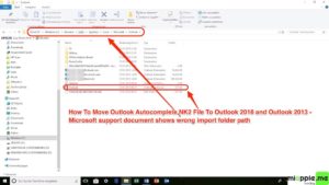 Moving Outlook Autocomplete to new profile or PC via NK2edit_01_wrong import folder path