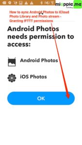 Sync Android Photos to iOS iCloud Photo_02_IFTTT grant permissions