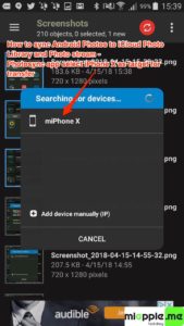 Sync Android Photos to iOS iCloud Photo_03_Photosync app select iPhone X target