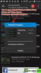 Sync Android Photos to iOS iCloud Photo_04_Photosync app transfer progress