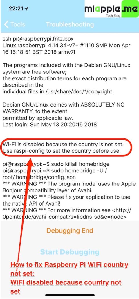 Raspberry Pi WiFi country not set_01_WiFI disabled because country not set