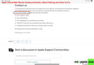 iCloud Mail Silent Filtering_02_apple support document contact iCloud Mail Postmaster