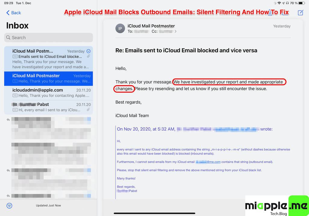 Apple iCloud Mail Blocks Outbound Emails: Silent Filtering And How To Fix  It -  - Tech.Blog